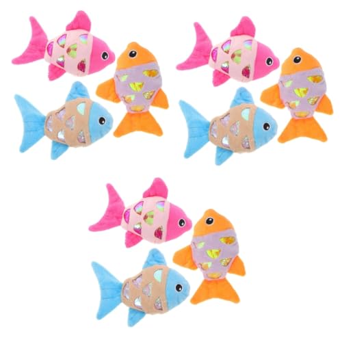 VANZACK 9 STK Plüschfisch Sound Hundespielzeug aus Papier pet Play Fisch Lovely kuschelig Spielzeuge Plüschtier Katze Tonpapierspielzeug Katze Fisch Spielzeug Katze spielt von VANZACK