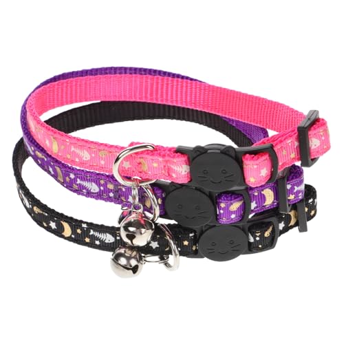 VANZACK 9 STK Leuchtendes Katzenhalsband Glitzerdekor Basic-Halsband Für Haustiere Dekoratives Katzenhalsband Katzenhalsdekor Kragen Für Nachtkätzchen Katzenzubehör Sanft Katzenkreis Stoff von VANZACK