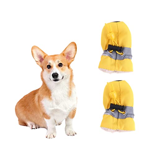 VANZACK Anti-Schlupf-Haustierschuhabdeckung Regentag Hundeschuhe Haustier Stiefel rutschfeste hundestiefel Dog Shoes Gelbe Hundeschuhe Stiefel für Hunde Schuhe für Hunde Yellow von VANZACK