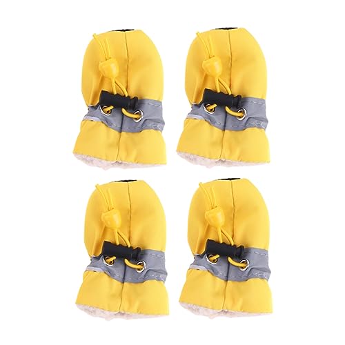 VANZACK Anti-Schlupf-Haustierschuhabdeckung hundeschuhe Dog Shoes Haustierschuhe alleinige Beschützer Hundestiefel für kleine Hunde Pfotenschutz Schuhe für Hunde Stiefel für Hunde Yellow von VANZACK