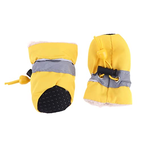 VANZACK Anti-schlupf-haustierschuhabdeckung Hundestiefel Für Kleine Hunde Hundeschuhe Stiefel Für Hunde Hundesocken Für Kleine Hunde Winterliche Hundestiefel Sockenschuhe Yellow von VANZACK
