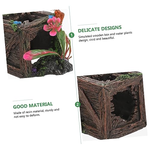 VANZACK Aquarium Dekoration Harz Höhle Fisch Versteck Aquarium Deko Ornament Langlebig Glatt Leicht zu Reinigen Flaches Design für Aquarien und Terrarien von VANZACK