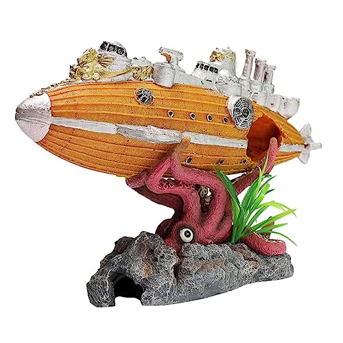 VANZACK Miniatur Boot Aquarium Dekoration Kreatives Harz Ornament Für Fischbehälter Niedliches Design Für Wasserlandschaften Für Aquarien Zubehör Und Fisch Tank von VANZACK