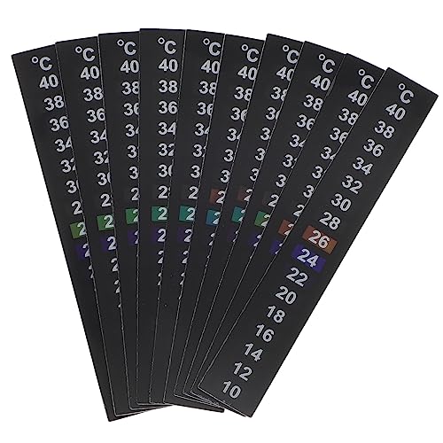 VANZACK Aquarium Thermometer Aufkleber 10 40°C Flüssigkristall Temperaturstreifen Für Aquarien Einfach Zu Befestigen Präzise Temperaturanzeige Für Fische Und Wasserpflege von VANZACK