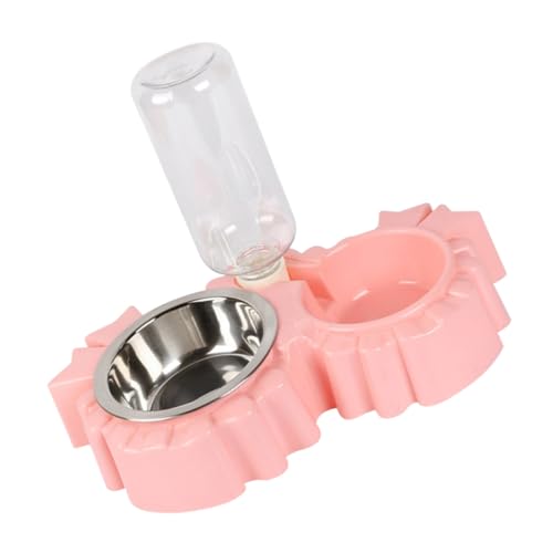 VANZACK Automatischer Doppelschüssel Futter Wasserspender für Katzen und Hunde rutschfeste Edelstahl näpfe Design für Bequeme Fütterung Stabile Anti Umkippen Station für Kätzchen und von VANZACK