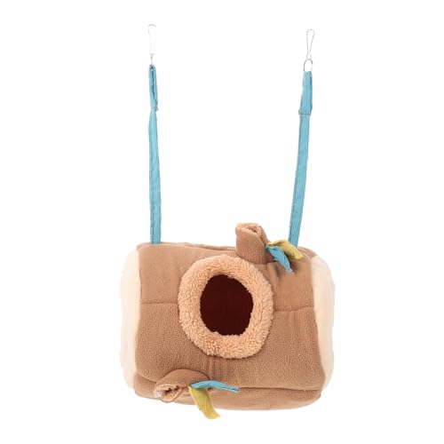 VANZACK Bett für Hamster Guinea-Hausbett Hamsterbettwäsche Plüsch Hamster Schlafhaus winterhaus kuschelhöhle Haustier Hamster Schlafbett Stumpfnest für Haustiere Baumwolle Brown von VANZACK