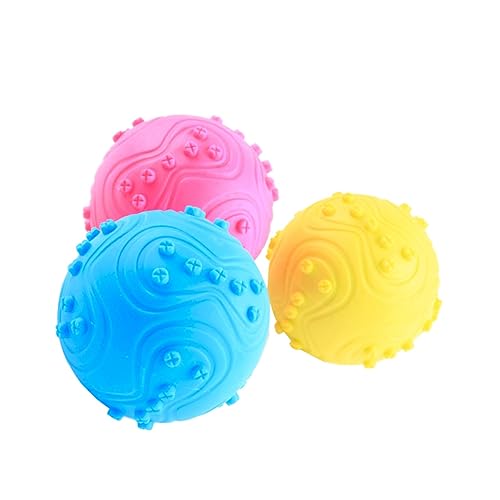 VANZACK Bissfestes für Haustiere klein quietschend Kauer stachelig Zahnen Kauball für Haustiere Produktball für das Haustiertraining bissfester Haustierball Zufällige Farbe von VANZACK