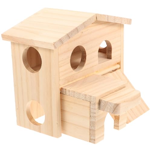 VANZACK Chinchillakäfigzubehör Kleine Tierhütte Hamsterburg Doppelt Holz Haustier Schlafplatz Spielzeug Für Hamster Ratten Chinchilla VANZACK Chinchillakäfigzubehör Kleine Tierhütte Hamsterburg Doppelt Holz Haustier Schlafplatz Spielzeug Für Hamster Ratten Chinchilla von VANZACK