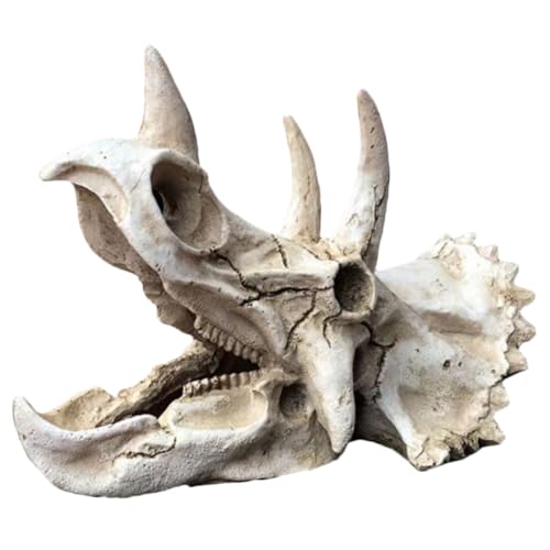 VANZACK Dinosaurier Schädel Aquarium Deko Triceratops Skelett für Fischbehälter Langlebig und Sicher als Versteck für Fische und Terrariengestaltung VANZACK Dinosaurier Schädel Aquarium Deko Triceratops Skelett für Fischbehälter Langlebig und Sicher als Versteck für Fische und Terrariengestaltung von VANZACK
