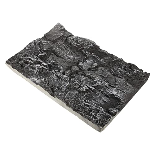 VANZACK Dreidimensionales Steindekorbrett für Reptilienbecken Reptilienpanzer Hintergründe Aquarium Terrarium Aquarium-Hintergrunddekorationen Reptilienhintergrundbrett Pu Dark Grey von VANZACK