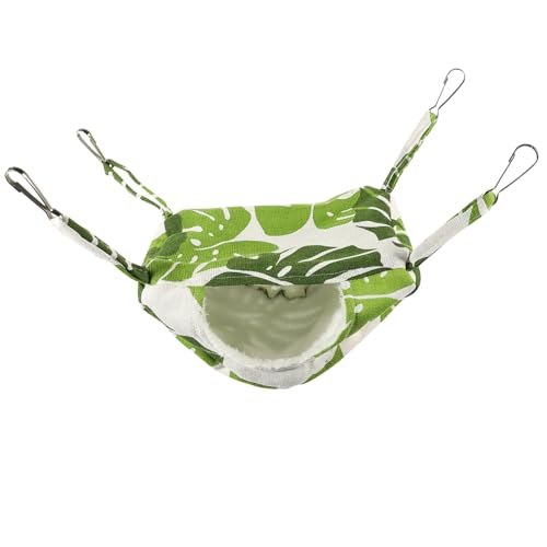VANZACK Eichhörnchen Hängematte hamsterbett Hamster Schlafplatz Hamster Kuschelbett Hamster Schlafhängematte klein hängend Haustier Schlafbett für Hamster Heimtierbedarf Leinen Light Green von VANZACK