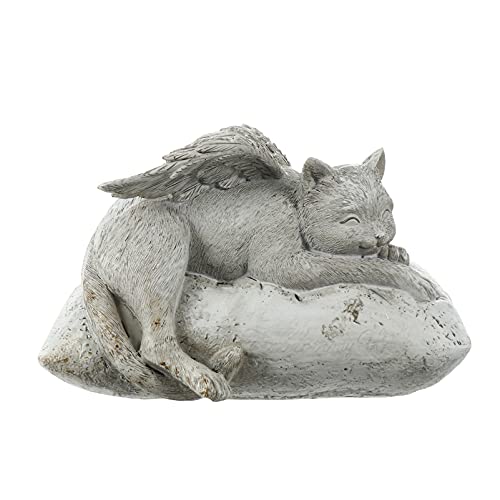 VANZACK Engel Katze Ornamente katzenangel Katzen Angel Katzenengel-Statue Katzenengelstatue Haustier-Denkmal Katzendekor Beileid Katze Denkmal Engel Haustier Markierungssteinfigur Harz von VANZACK