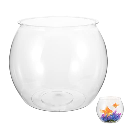 VANZACK Fischglas-Vase Weithalsige Blumenvase Rundes Terrarium Kunststoff-Hydrokultur-Pflanzgefäß Blumenbehälter Transparentes Fischglas Sukkulenten-Topf Tischdekoration von VANZACK