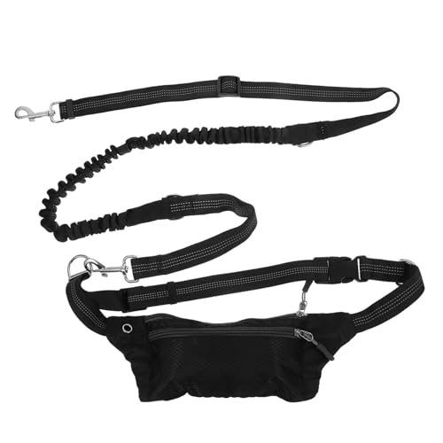 VANZACK Freihändige Hundeleine mit Hüfttasche Elastische Bungee Leine für Jogging und Training Praktischer Aufbewahrung für Snacks von VANZACK