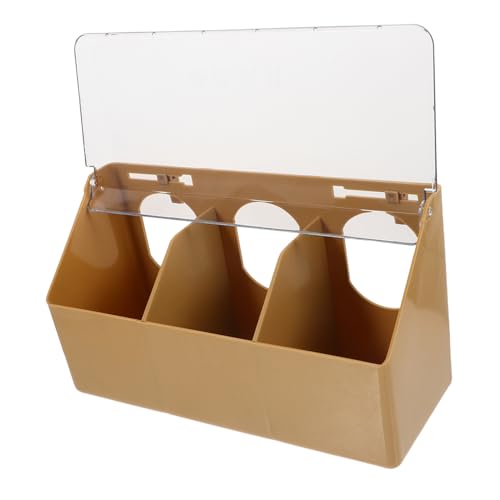 VANZACK Futterbox für Tauben hängend Papagei Futterbehälter für Tauben Schüssel vogelfutterspender vogelfutterhäuschen Zubehör für Sittichkäfige Futtermittel für Vögel Plastik Light Brown von VANZACK