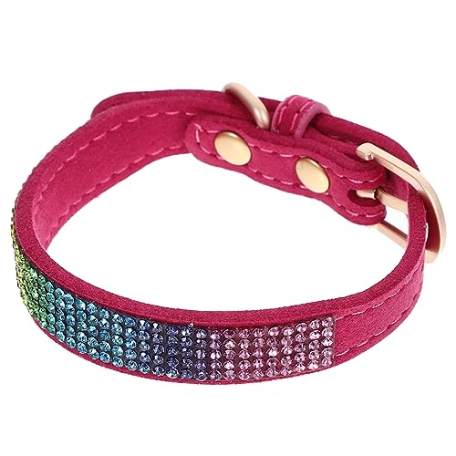 VANZACK Blumen-Welpenhalsband Einstellbarer Welpe Pu Katzenhalsband mit Strasssteinen Glitzerndes Halsband für Haustiere Heimtierbedarf Haustier dekor mittlerer Hund Hundeleine Seil binden von VANZACK