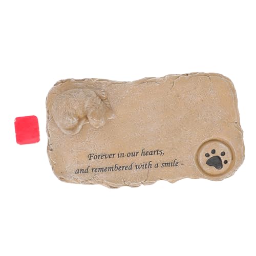 VANZACK Grabstein zum Gedenken an Katzen Animal Figures grabstein für Katzen Tierfriedhof personalisiert Name Erinnerung Entzückender Kätzchen-Grabstein Pet Memorial Stone Harz Light Brown von VANZACK