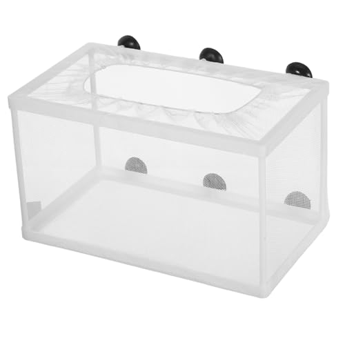 VANZACK Großer Aquarium Fischbrutkasten mit Saugnäpfen Netz Isolationsbox für Fischzucht Erhöht Überlebensrate durch Trennung Aggressiver und Schwacher Fische Einfach zu Befestigen von VANZACK