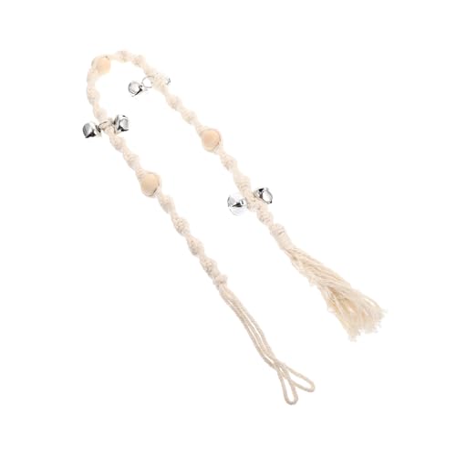 VANZACK Hängende Hundetürklingel Hundeglocke Hundetraining Haustier Ausbildung Glocke Für Hunde Welpe Glocken Für Hunde Tor Hundetürglocken Körperpflege Hündchen Beige Baumwollseil von VANZACK