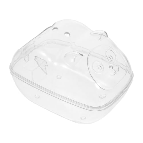 VANZACK Hamster Badewanne Hamster Bett Hamster Toilette Hamster Sand Behälter Hamster Sandkasten Hamster Badezimmer Hamster -Versteck Hamsterhaus Chinchilla-Badehaus Abs Transparent von VANZACK