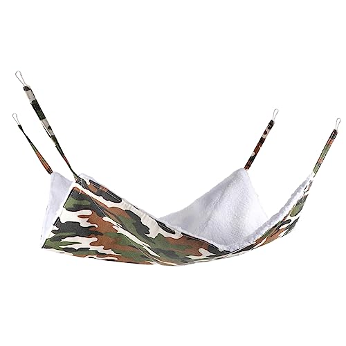 VANZACK Hamster Hängematte Haustier Hamsternest Hamster Schaukelbett Hamster Zubehör Hängekäfig Zubehör Hamster Hängebett Hamster Hängespielzeug Stoff Camouflage von VANZACK