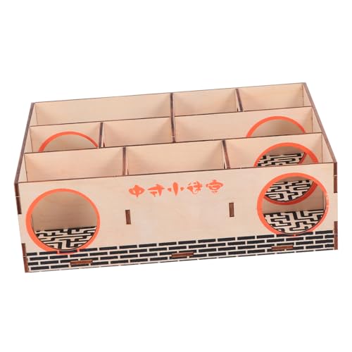 VANZACK Hamster- Hamsterlabyrinth Hamster gehege Hamster-Labyrinth-Tunnel Hamsterhaus Puzzlematte Hamsterspielzeugtunnel Hamsterspielzeug für Zwerghamster hölzern von VANZACK