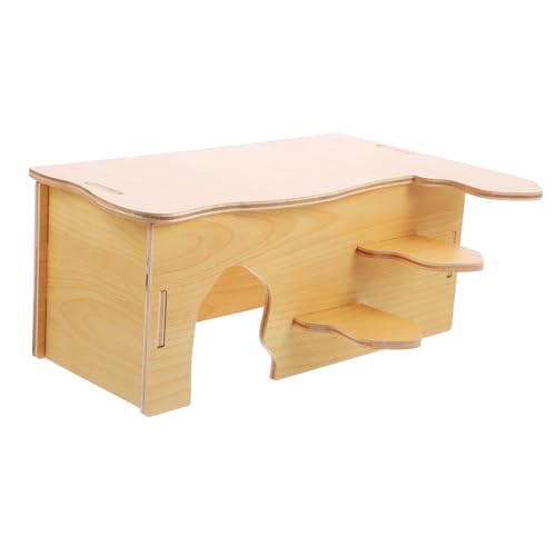VANZACK Hamster Holzhaus Hideout aus Sicherem Langlebigem Holz für Zwerghamster Meerschweinchen und Kleine Kleintiere Multifunktionales Versteck und Spielhaus für Kleintierkäfig Zubehör von VANZACK