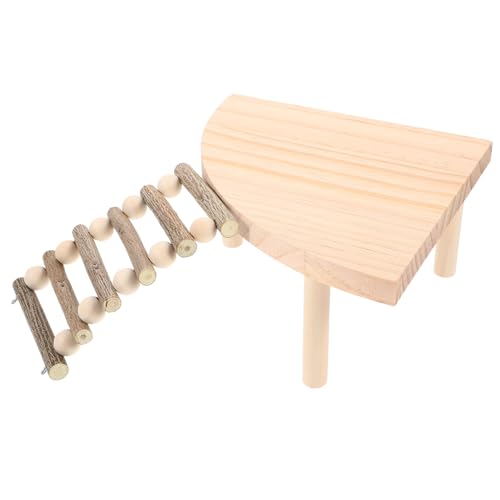VANZACK Hamster Kletterplattform aus Holz mit Leiter Stabiles Kletterspielzeug für Kleintiere Interaktives Aktivitätsbrett für Hamster Meerschweinchen und Zwergkaninchen Langlebiges von VANZACK