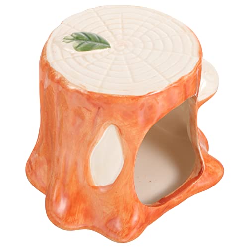 VANZACK Hamster Nest Aus Keramik Verstecken Klein Hamsterzubehör Party Kühlung Groß Hamster Verbirgt Sich Sommerhamsterversteck Hamsterkäfig Hamsterhütte Für Chinchilla Orange von VANZACK