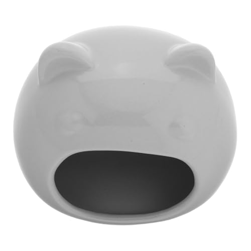 VANZACK Hamster Porzellan Nest Hamster Versteck Bett Hamster Unterschlupf Hamster Versteck Käfig Zubehör Keramik Hamster Versteck Hamster Versteck Keramik Kleines Hamsterhaus Keramik Grau von VANZACK