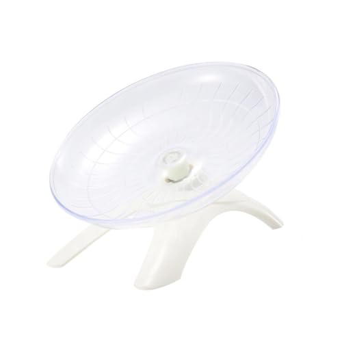 VANZACK Hamster UFO Laufrad Hamster Untertassenrad Ruhiges Hamsterrad Hamster Fliegende Untertasse Still Leises Radspielzeug Für Haustiere Hamsterspielzeug Nagetier Chinchilla Plastik Weiß von VANZACK