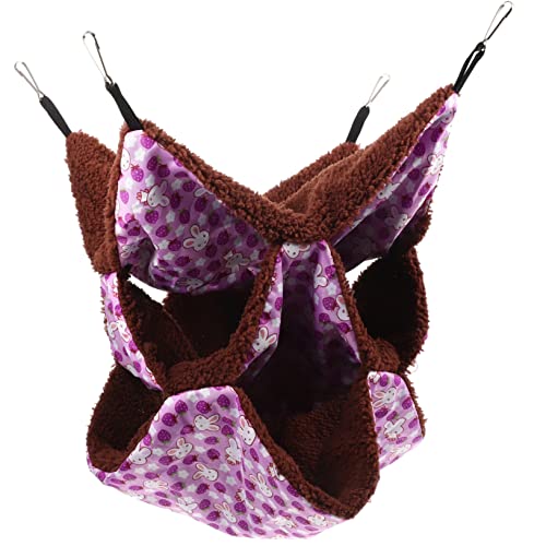 VANZACK Hamster Hängematte Bett Plüsch Schlafbett Warm Halten Bett Mehrschichtiges Kleine Haustiere Metallhaken Aufhängen Verschleißfest Kratzfest von VANZACK