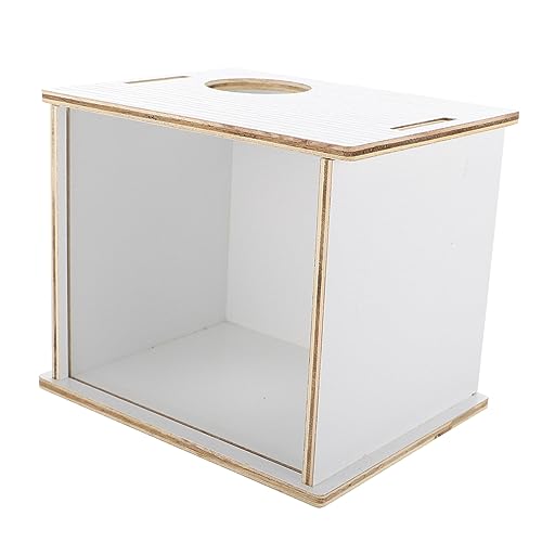 VANZACK Hamsterbadewanne für den Haushalt Sandbadewanne Graben Frettchenbadewanne Hamster sandbad Hamster-Sandbad dekorative Chinchilla-Badewanne Hamsterbadewanne aus Holz HolzAcryl Weiß von VANZACK