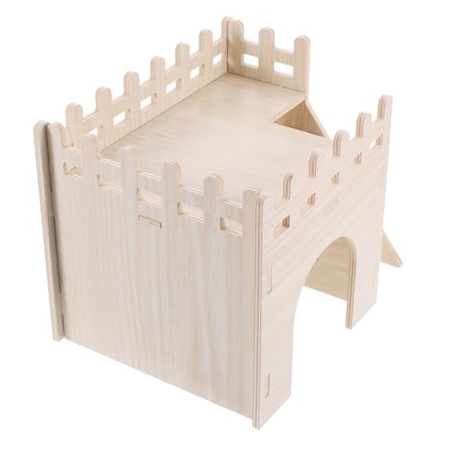 VANZACK Hamsterspielzeug - Holzhaus Mit Tunnel Und Plattform Für Hamsterversteck Haustierbedarf von VANZACK
