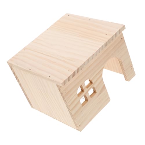 VANZACK Hamsterhaus aus Natürlichem Holz mit Futter und Wasserplattform Großes Kleintierversteck mit Treppe Sicheres Nagetier Spielhaus Multifunktionales Hamsterbett für Kaninchen und von VANZACK