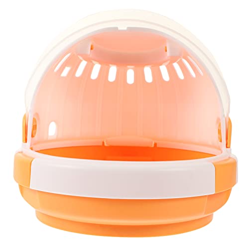 VANZACK Hamsterkäfig im Freien Kleiner Haustierträger für Tragen Reisen Hamster transportbox Hamster-Transporttruhe Hamsteräfig Koffer Tragbarer Hamsterkäfig Hamsterhaus Plastik Orange von VANZACK