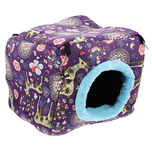 VANZACK Hamsternest Hamsterkäfig Igelbettwäsche Schildkröte Katzenstreu Hängematte Haustier Kaninchen Einstreu Für Hamster Tiere Hamster Verstecken Violett Baumwolle von VANZACK