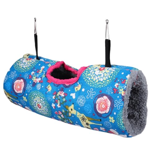 VANZACK Hamsternest Vogelnest Hamsterkäfig Ratte tragbares Bett Kaninchen hamsterbett Hamster Tunnel Kleintier Schlafplatz Hamster -Käfignest Hamster hängendes Nest Leinen- Blue von VANZACK
