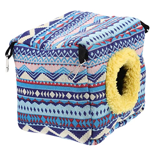 VANZACK Hamsternest Zaun Hamsterspielzeug Hamsterkäfige Hängematte Schweine Hängend Hamsterbett-versteck Kaninchen Meerschweinchen Mäuse Vlies Baumwolle Blue von VANZACK