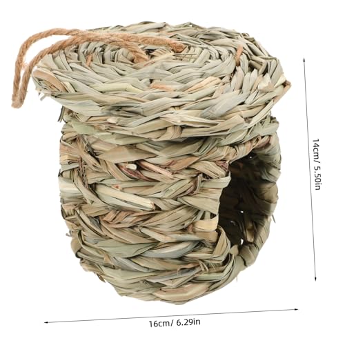 VANZACK Handgewebtes Vogelhaus aus Natürlichem Stroh Isolierter Nistkasten für und Kleine Vögel Wetterfestes Hängendes Nest für Garten und Außenbereich Dekoratives Vogelnest von VANZACK