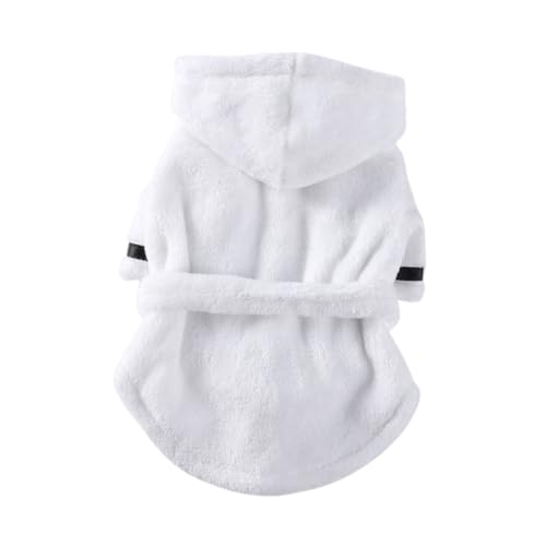 VANZACK Haustier Bademantel Hundehandtücher Bademänner Welpenrobe Hundebademäntel Für Kleine Hunde Hundebetten Hund Tuch Hündchen Pinkelpads Regenmantel Kühlmatten Für Hunde Polyester Weiß von VANZACK