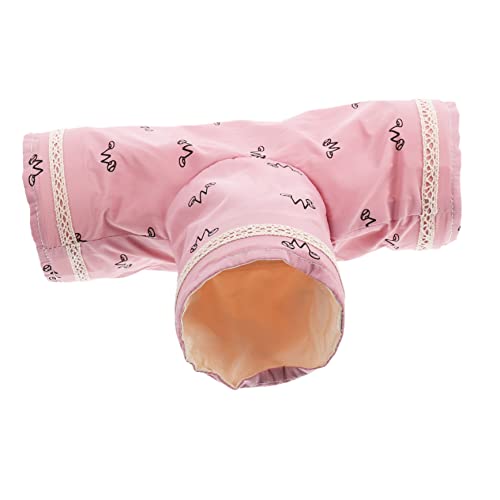 VANZACK Haustier Tunnel Hamstertunnel Meerschweinchen Nahrungssuche Hamster hamsterspielzeug Hamsterverstecktunnel tierischer Tunnel Polyester Baumwolle Rosa von VANZACK