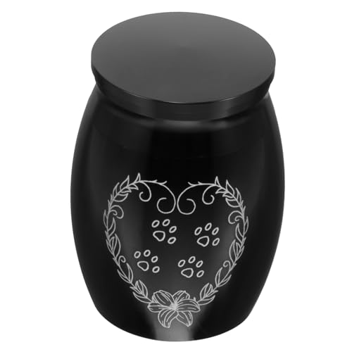 VANZACK Haustier Urne Haustier-Denkmal für Hundeurnen Bestattungsurnen Katzen-Denkmal Pfote Keepsake Urne mittlere Urne Hundeasche Urne dekorative Urnen kleine Tierurne Legierung Black von VANZACK