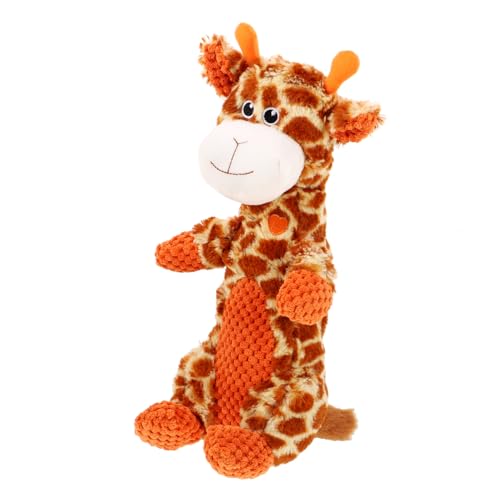 VANZACK Plüsch Giraffe Hundespielzeug Mit Quietscher Interaktives Kauspielzeug Für Welpen Und Hunde Teething Spielzeug Für Zahnpflege Und Unterhaltung von VANZACK