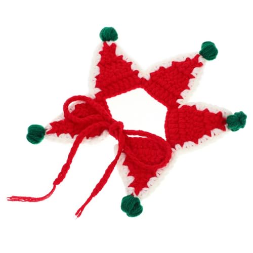 VANZACK Warmes Haustier-schal Für Katzen Handgefertigter Weihnachtsdeko Mit Sternform Bequemes Und Atmungsaktives Katzenaccessoire Für Festliche Anlässe von VANZACK