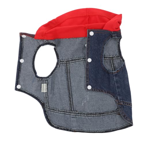 VANZACK Haustierbedarf Warmer Hundemantel großes Hundeshirt Hund wintermantel Hundeperücke Kühlweste für Haustiere Kuh Dog Raincoat Dog Coat hundemäntelchen Hundebekleidung Jeansjacke rot von VANZACK