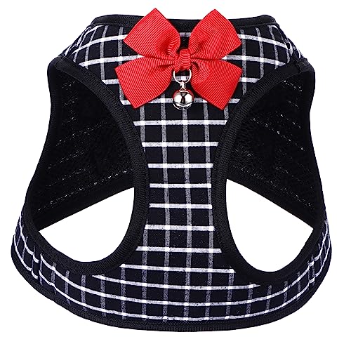 VANZACK Haustiergeschirr Zuggeschirr Dackel Chihuahua Verschluss Mini Dackelgeschirr Hundezubehör Auto Y Geschirr Für Hunde Kabelhaken Leinen Kette Katzenleine Rassen Kit Acryl Schwarz von VANZACK