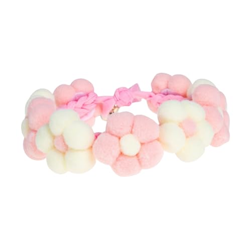 VANZACK Haustierhalsband Hund Hundehalsband Mädchen individuelles Hundehalsband Chihuahua-Halsband pom hundekragen hundehalstuch Pet-Festival-Kragen Partyhalsband für Hunde Garn Rosa von VANZACK