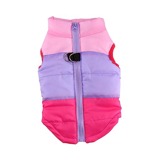 VANZACK Haustierkleidung Vlies Winterjacke Für Hunde Kalt Undurchlässig Abdeckung Gepolstert Wasser Fallen Winterbedarf Für Haustiere Weste Hunde Kostüm Warmer Haustiermantel Violett von VANZACK