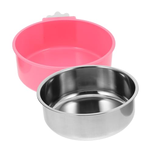 VANZACK Haustiernapf Katzennäpfe Zwingernäpfe Für Hunde Aufbewahrungsbehälter Für Hundefutter Futternapf Für Haustiere Hundenapf Kleiner Hund Futterspender Für Mehrere Katzen Welpe Rosa von VANZACK